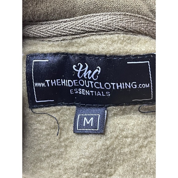 The Hideout Clothing THC Mens M Hoodie‎ Embroidered Army Green L-33 - Picture 6 of 6